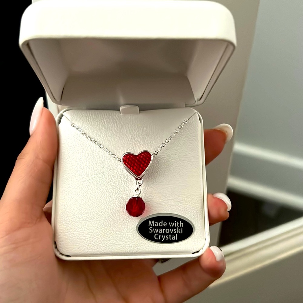 Red heart shaped necklace